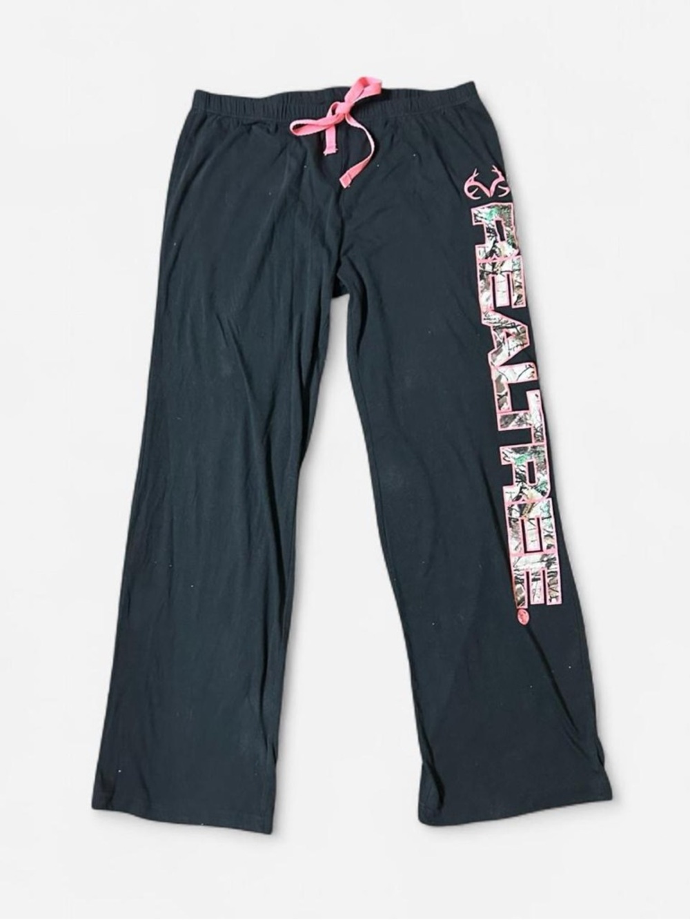 Black and Pink Sleep Pants with Side Graphic -